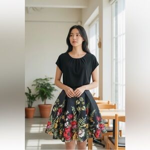 Sherri Hill Black Floral Skirt Beautiful Size 8 Women’s